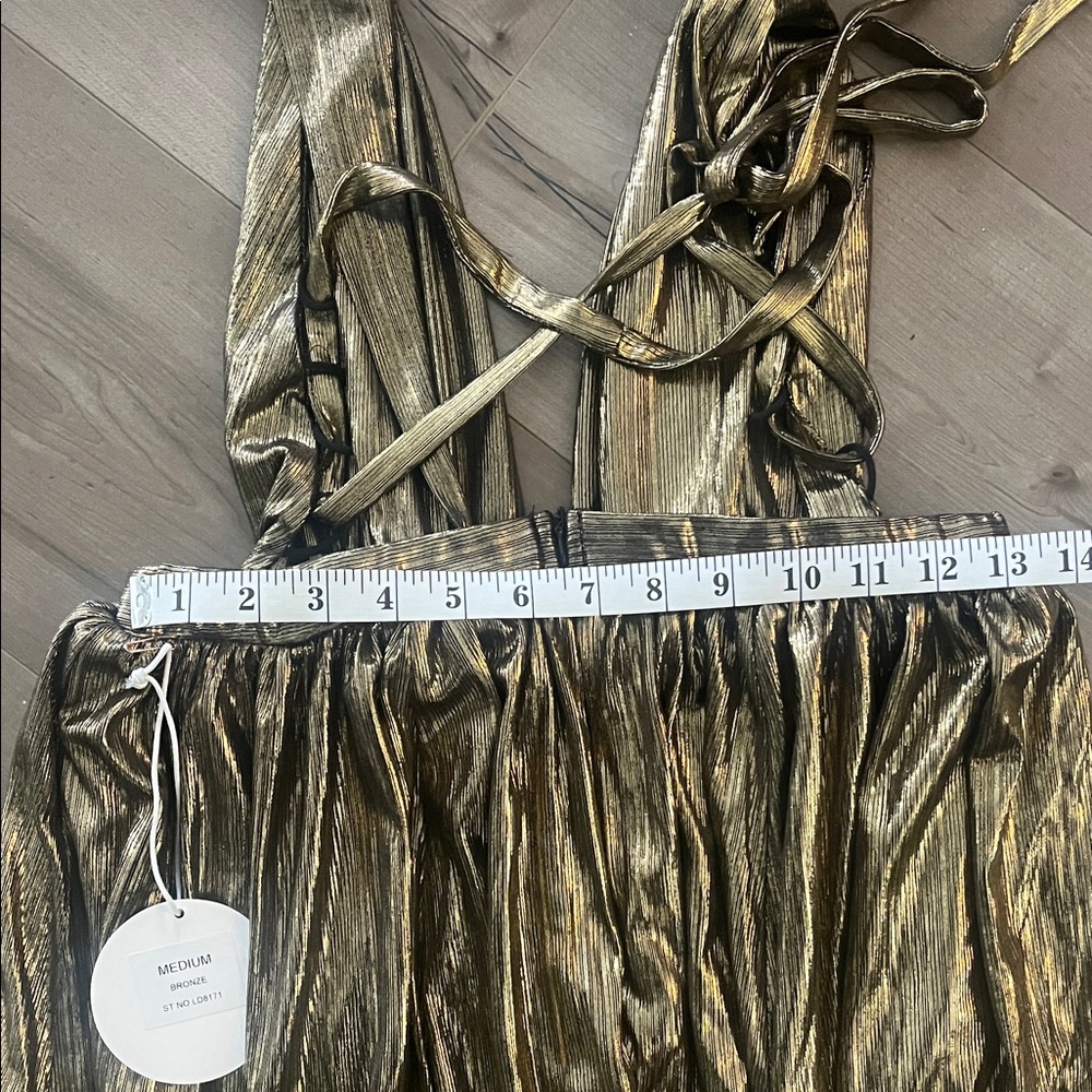 VICI “Esmeralda Metallic Wrap Maxi Dress” - Picture 9 of 9